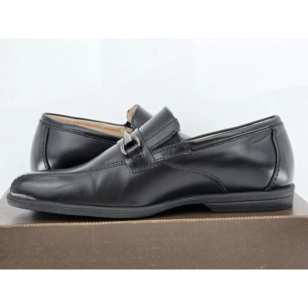 Florsheim Reveal Bit Jr. Loafers Boys 5.5M Black Leather Dress Shoes -New